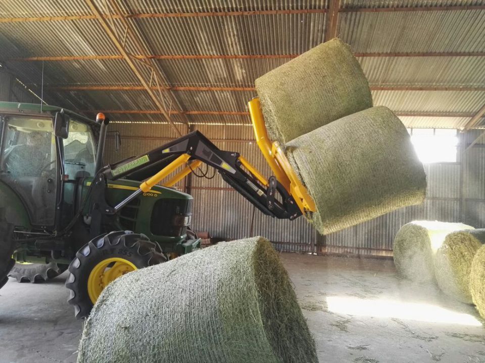 BALE FORK AND BULK BAG HANDLING FRONT-END- LOADER ATTACHMENT